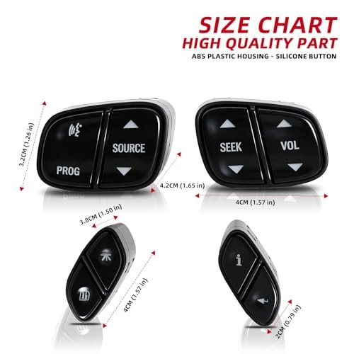Steering Wheel Control Switch Button Replacement Fit for 2003-2009 Silverado
