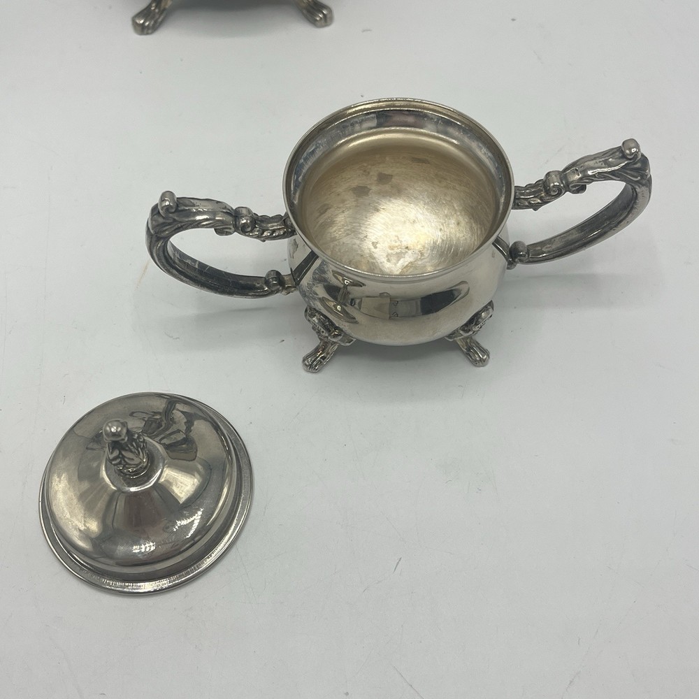 Vintage Unsigned Silver-Plated Mini Tea Set w/ Tray