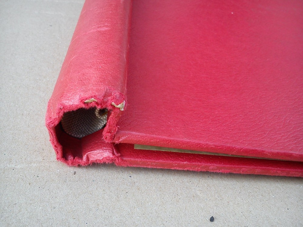 Freelance Stamp Album Folder Binder Storage Springback EMPTY Red Vintage