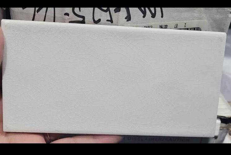 Daltile Structured Effects Crackled Pearl 3" x6" Glazed Ceramic Wall Subway Tile