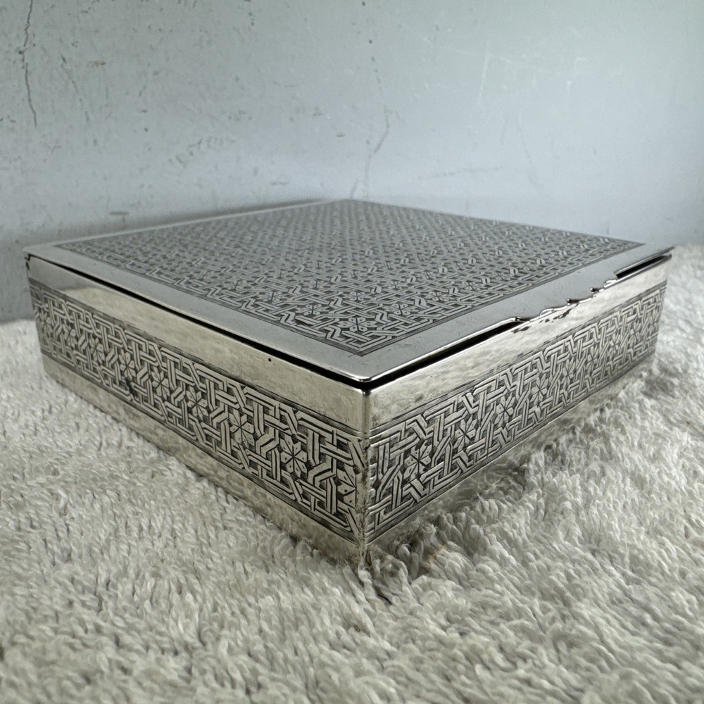 Solid Silver Middle Eastern Box Late 19th/ Early 20th Century