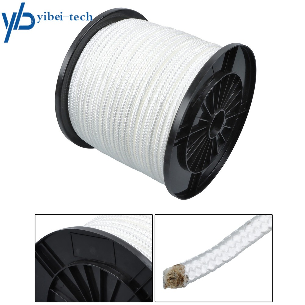 3/8 Inch Nylon Polyester Cord 250 Foot Spool Solid Braid Industrial Grade White