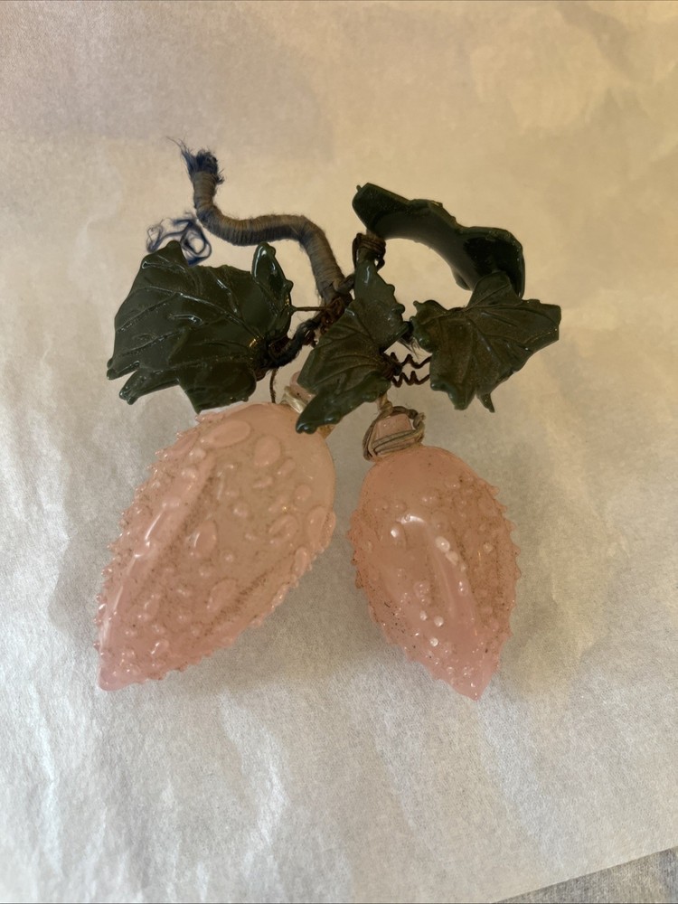 Rose quartz hand carved fruit