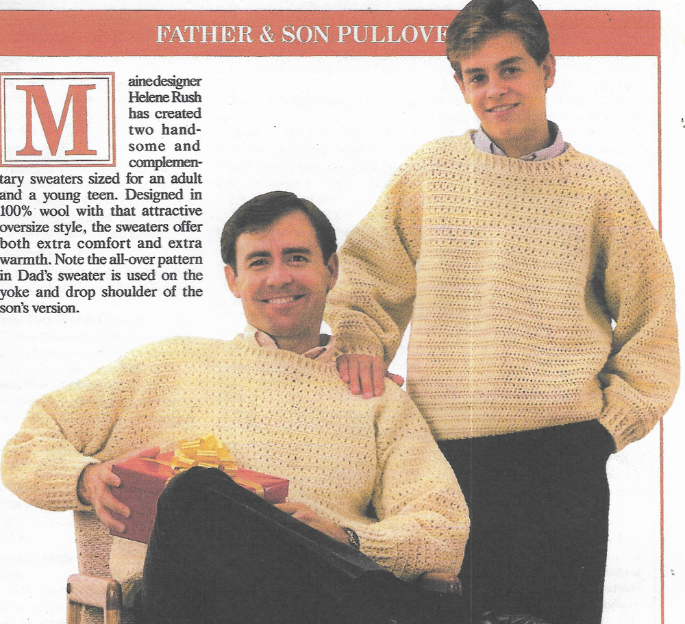 Father & Son Pullover Sweaters crochet pattern instructions