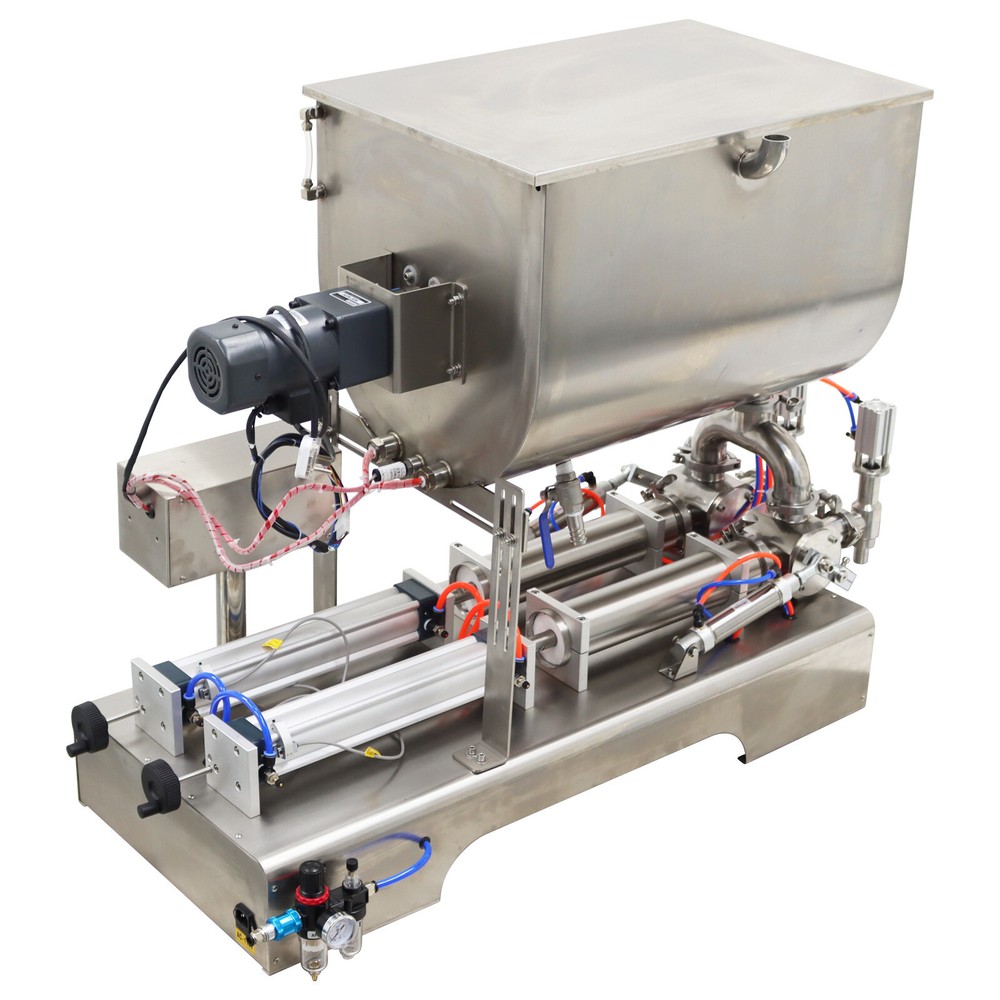 110V Paste Liquid Filling Machine 100-1000ml Heating & Stirring Hopper 80L