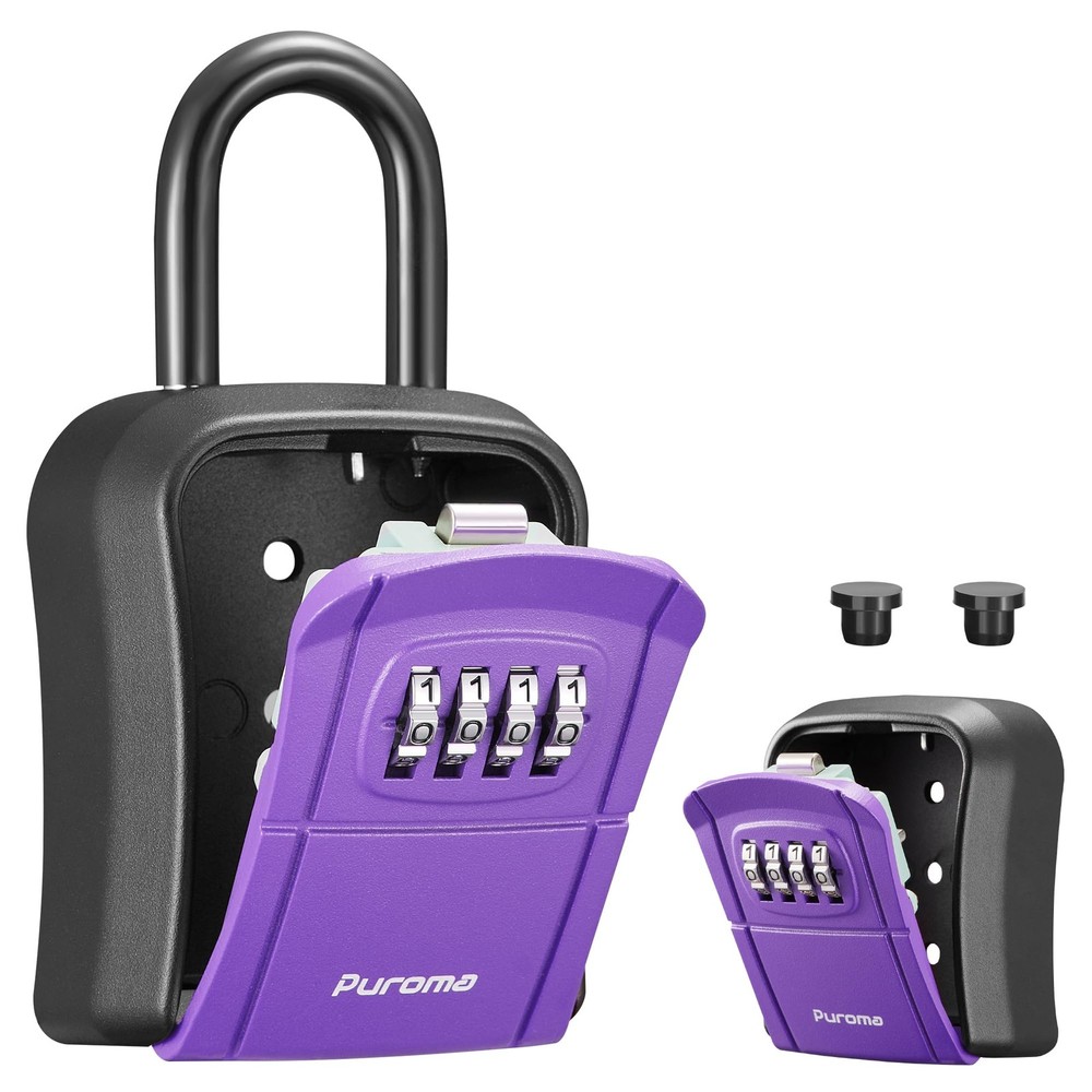 Key Lock Box, Portable Combination Lockbox Wall-Mounted Key Storage Box for H...