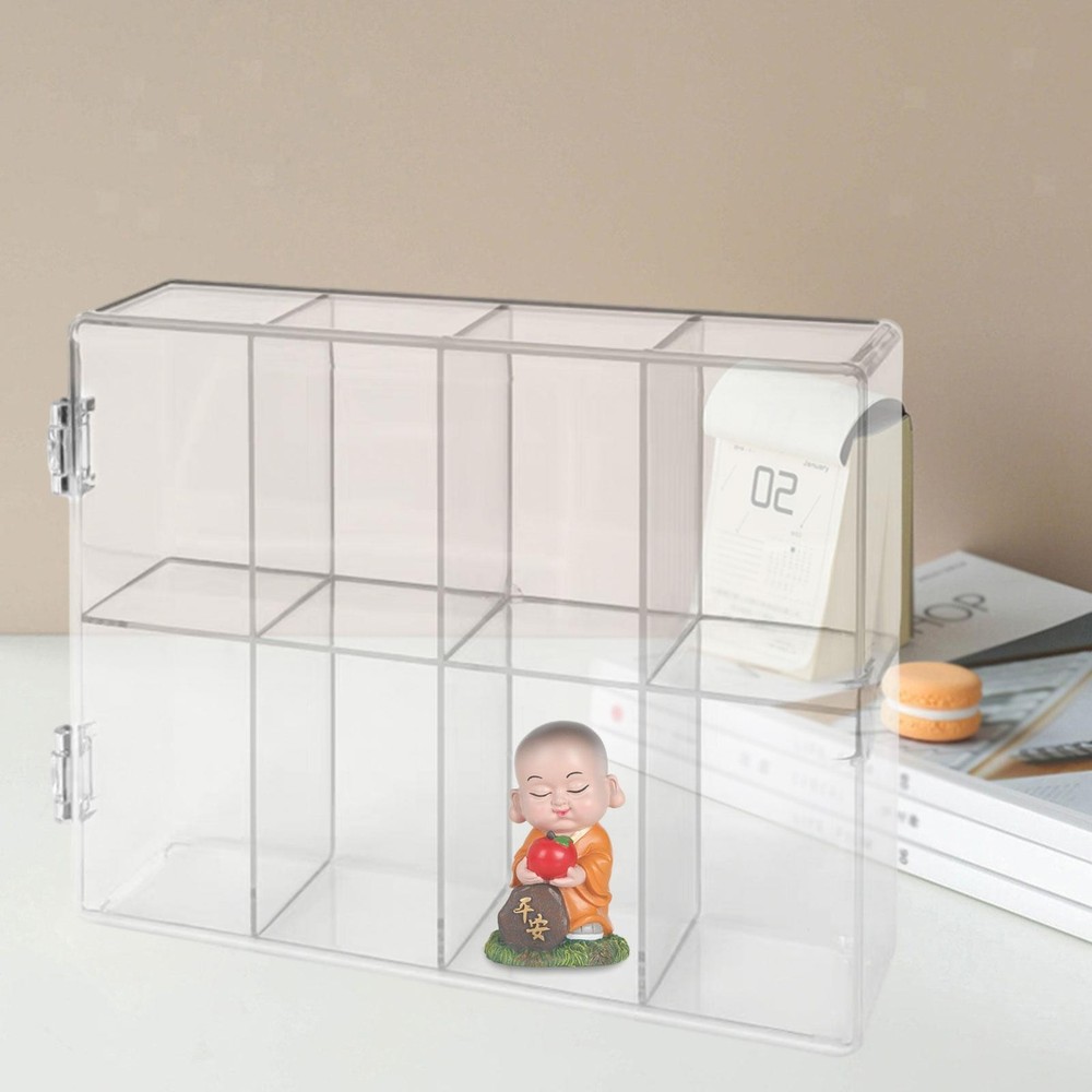 Figures Display Case Clear Display Case Protective Desktop Versatile 8 Grid