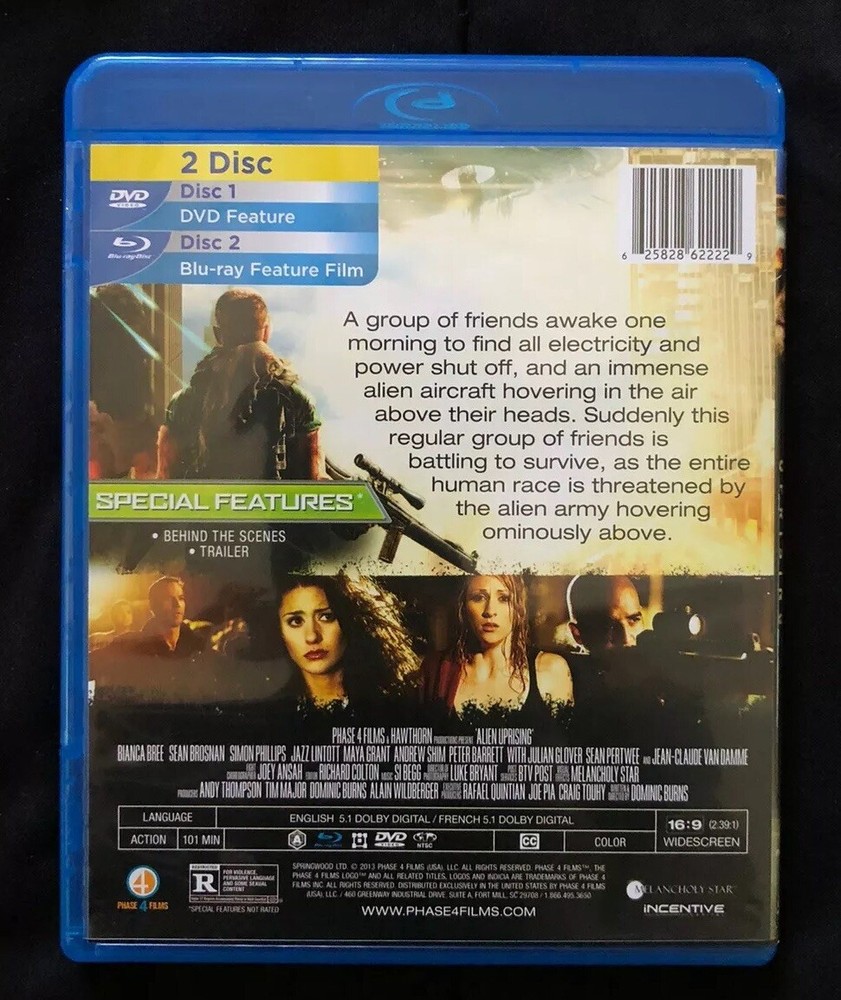 Alien Uprising (Blu-ray/DVD, 2013, 2-Disc Set) No Digital Code