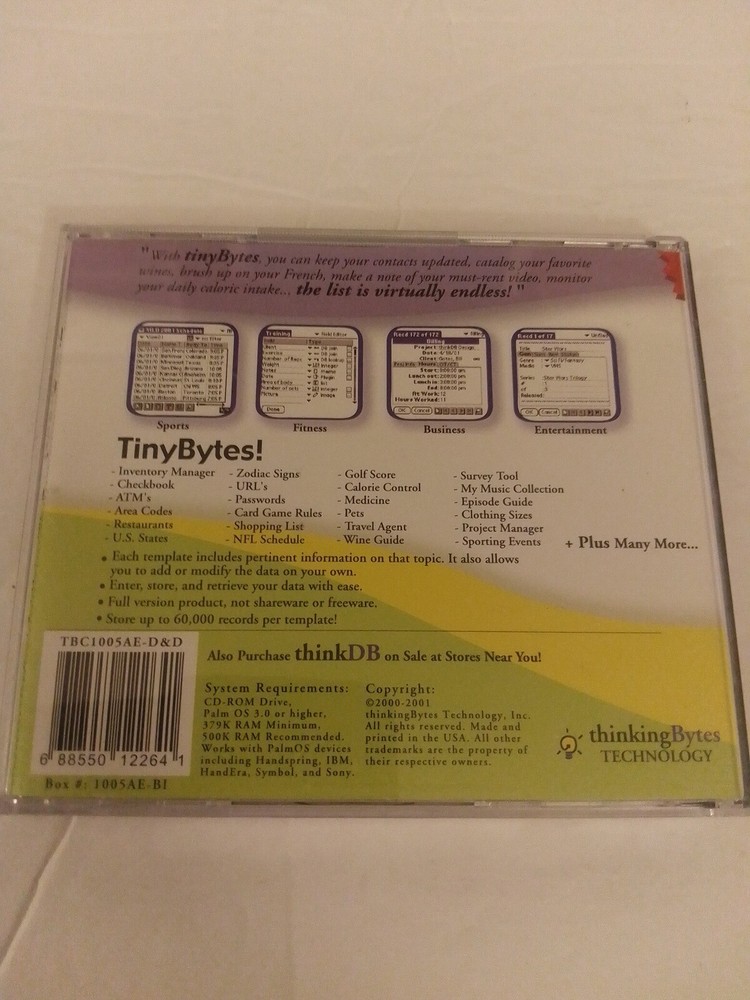 Tiny Bytes The Ultimate Lists And Applications For Your Handheld For Palm OS