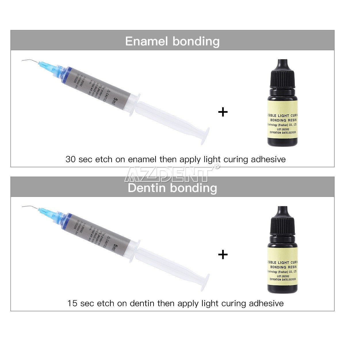 Dental Visible Light Curing Adhesive Resin Adhesive for Dentin and Enamel 5ml