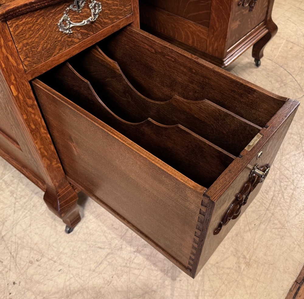 Antique Oak Macey's Roll Top Desk