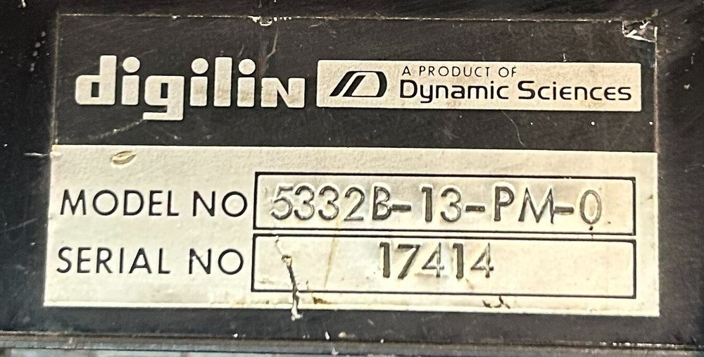 Digilin Dynamic Sciences 5332B-13-PM-0 Indicator Panel USED