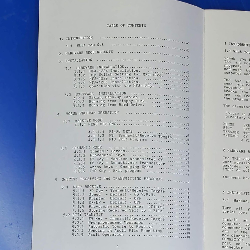 MFJ RTTY/CW Terminal Program For MFJ-1224/1225/1229 Interfaces