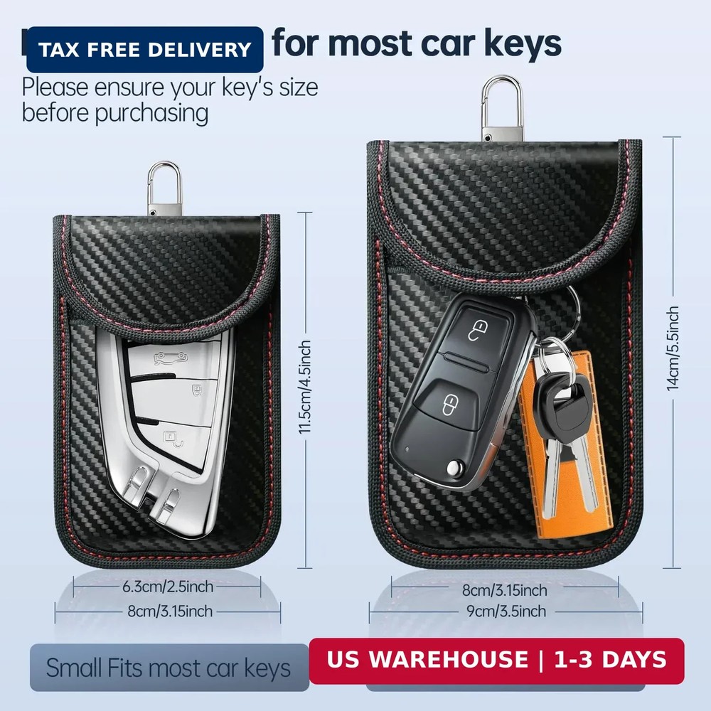 Faraday Key Fob Protector (Red, Small)