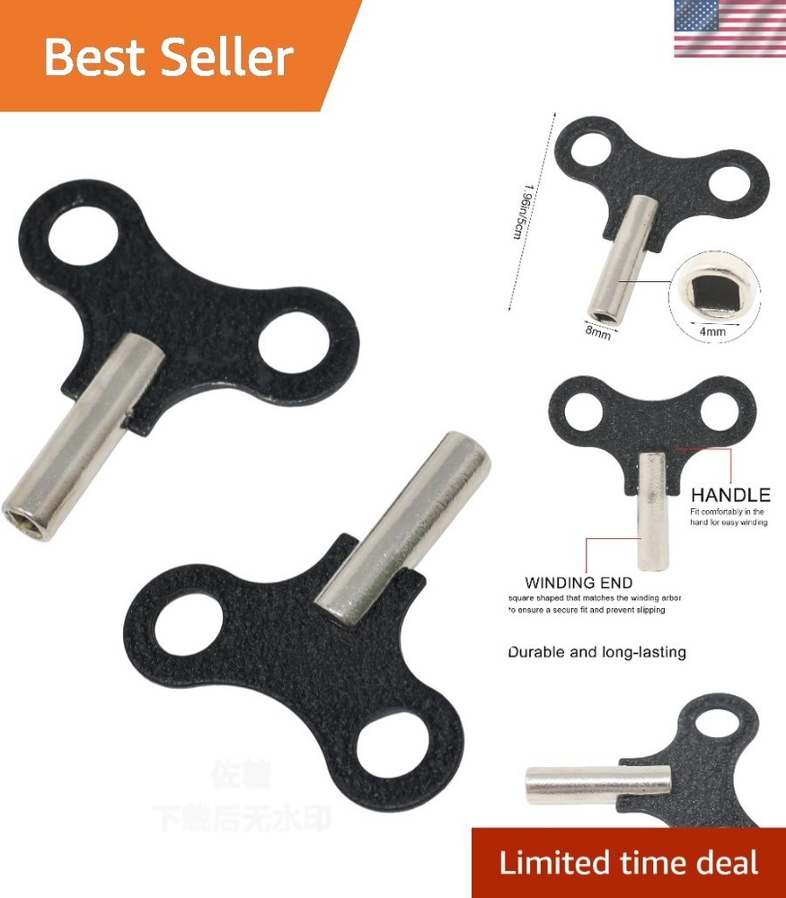 Versatile 2 Pack Clock Winding Keys for Timeless Antique Clock Restoration