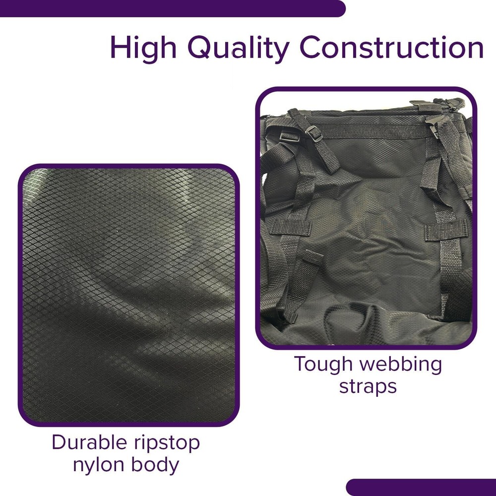 Compact Extra Large Mobility Scooter Bag with Adjustable Straps - Black Nylon