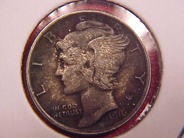 1916 MERCURY DIME - SPLIT BANDS - UNC - SEE PICS! - (X2965)