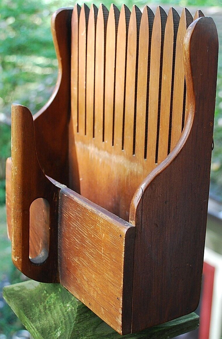 Antique Primitive HANDMADE WOOD CRANBERRY/BLUEBERRY HARVESTING SCOOP Rake Box VG