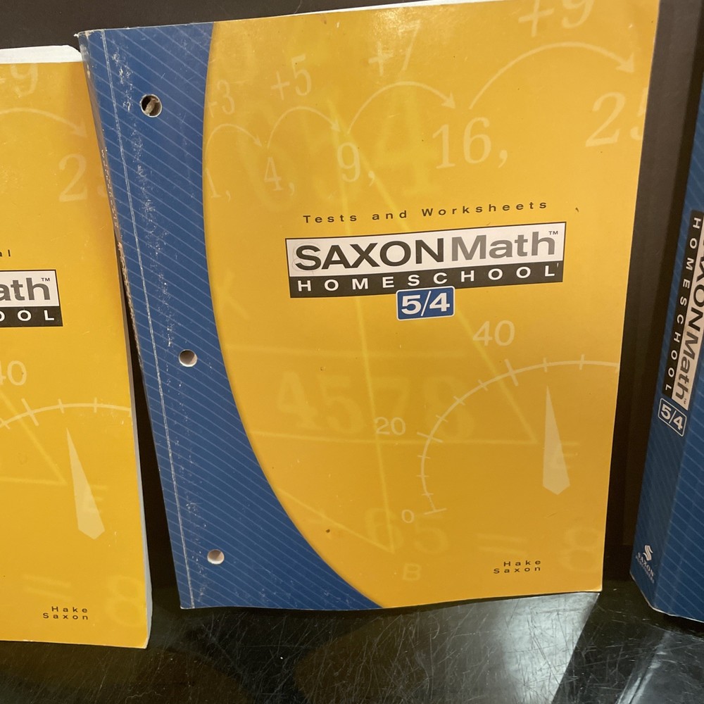 Saxon Math Homeschool 5/4 Book Set Textbook, Solutions, Tests & Worksheets