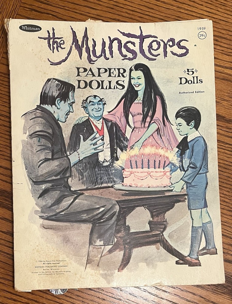 Vintage 1966 Whitman The Munsters Paper Doll Book