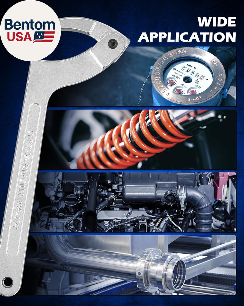 8Pc Adjustable Pin Spanner Wrench Tool Set, Spanner Nut Wrench Tools with Change