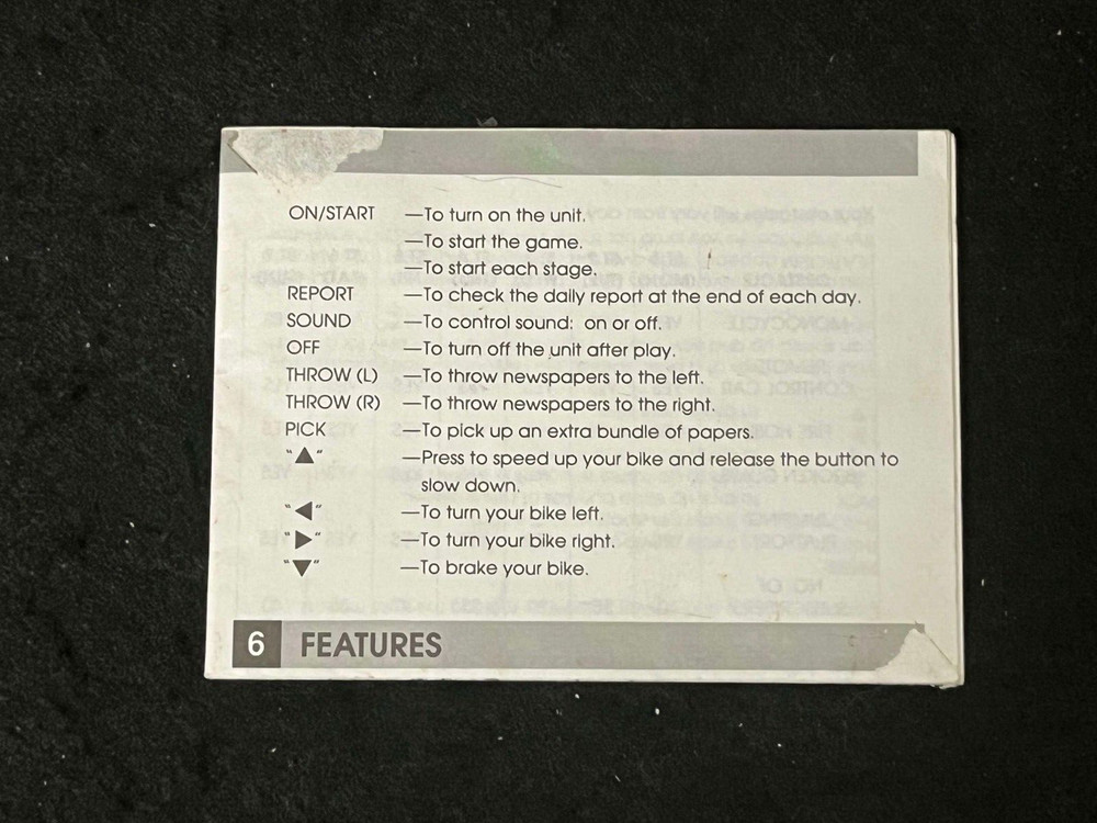 ELECTRONIC PAPERBOY 2 LCD VIDEO GAME MANUAL