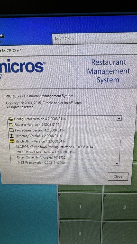 MICROS e7 HP POS SERVER, WIN 10, v.4.2 TLS 1.2, PCI COMPLIANT