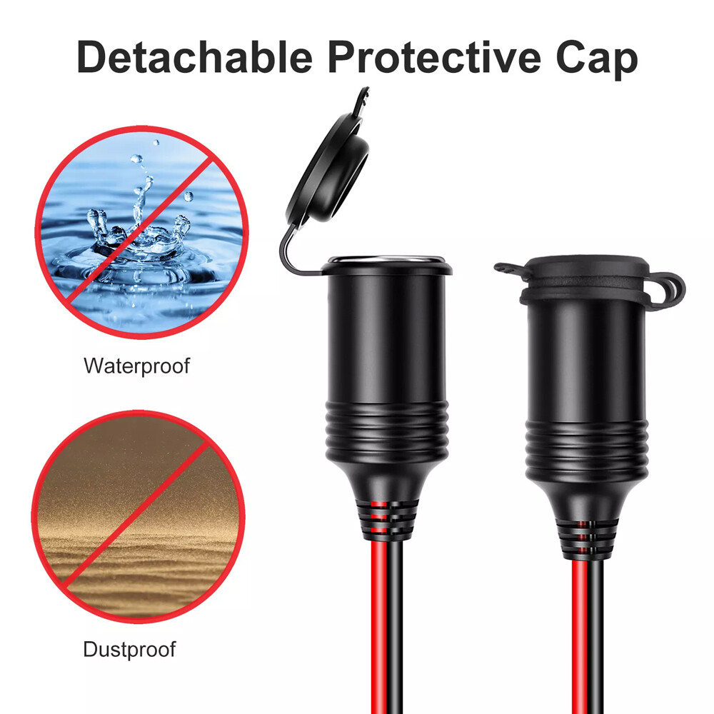 12V Car Cigarette Lighter Socket Extension Cord Cable Heavey Duty Adapter 13FT