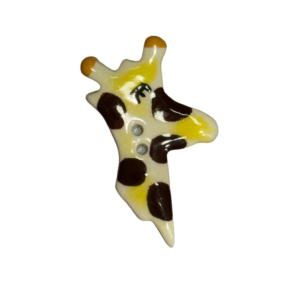 Vintage Ceramic Giraffe Button