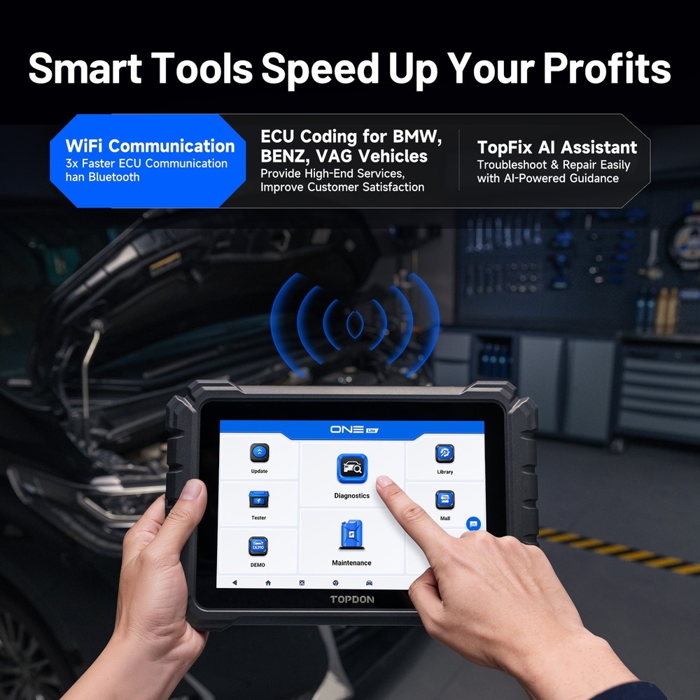 TOPDON ONE Lite 10.1" Bidirectional Diagnostic Scan Tool with ECU Coding