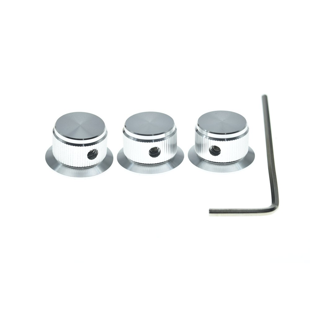 3pcs Metal Pot Knobs 1/4" Top Hat Knobs Bell Knobs for Guitar/Bass/AMPS/Preamps