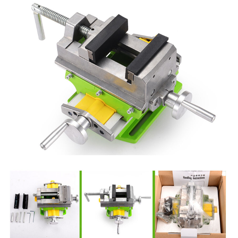 Milling Machine Compound Work Table Cross Slide Bench Drill Press Vise X Y Axis