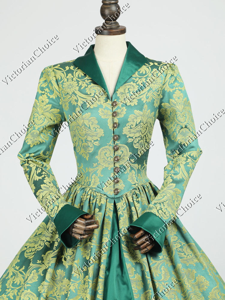 Renaissance Faire Colonial Queen Princess Brocade Gown Fantasy Dress Theater 162