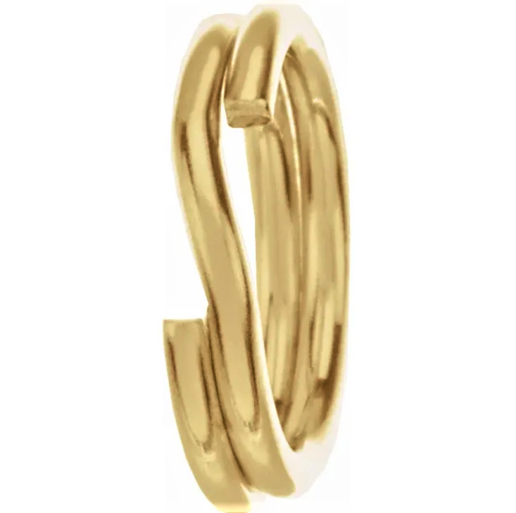 12mm OD 12ga 14k Solid Yellow Gold Round Split Ring Charm Connector Keychain USA