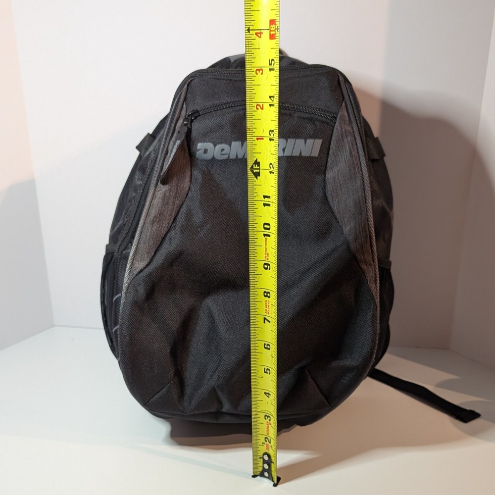 DeMarini Baseball Softball Backpack w Double Bat Pockets, Black, Practice Rugged