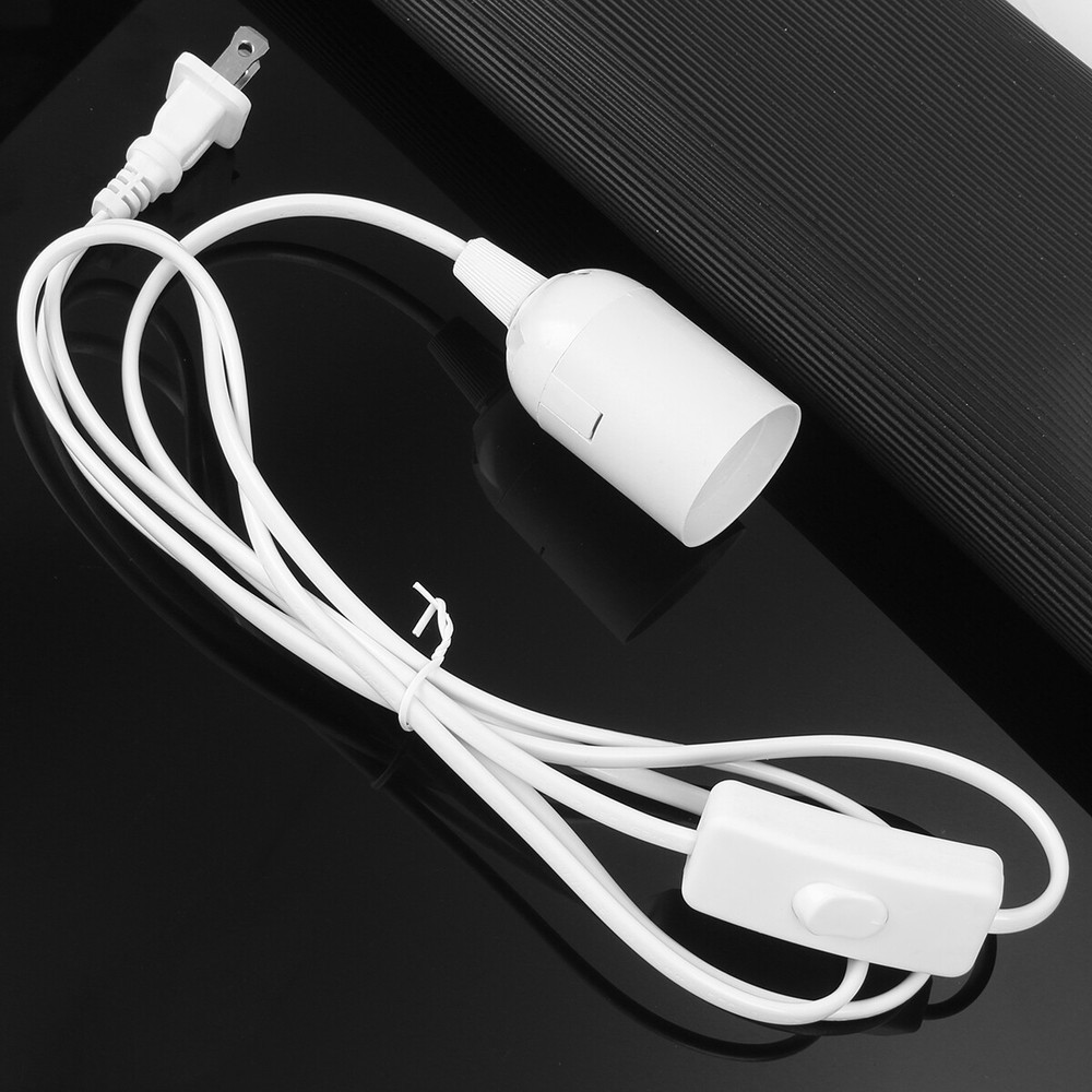 6ft E26 E27 Light Bulb Socket On/Off Switch Extension Cord Wall Outlet Adapter