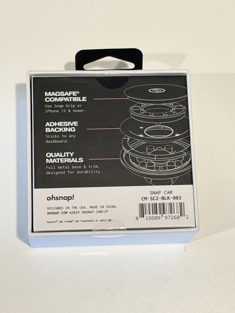 OhSnap Snap Car Magnetic Car Mount - Black