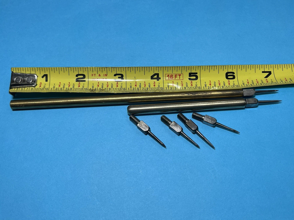 vintage brass scribe machinist 2 tools w/replaceable tips hobbyist folder pins