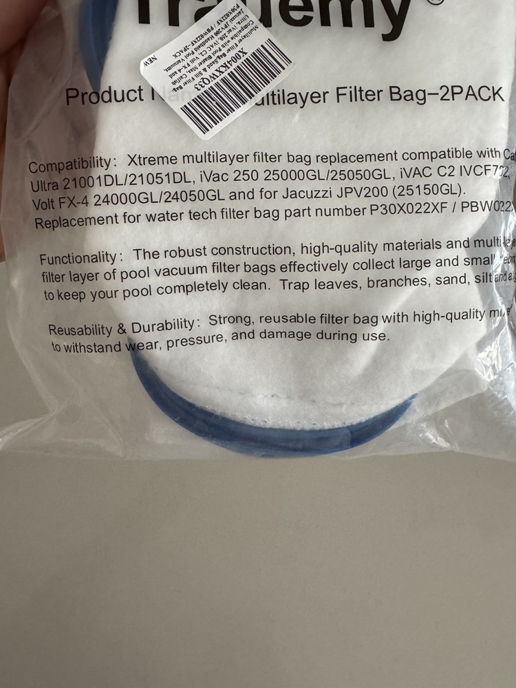 X-treme Multilayer Filter Bag, Compatible with Pool Blaster Max white 2pack