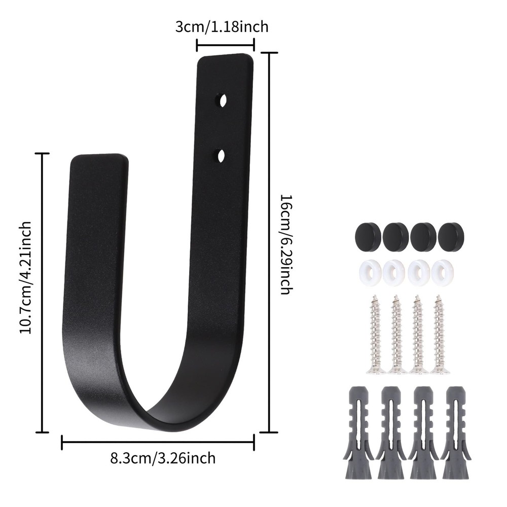 2 Pack Modern Curtain Holdbacks - Solid Aluminum U Shaped Wall Mount Curtain ...