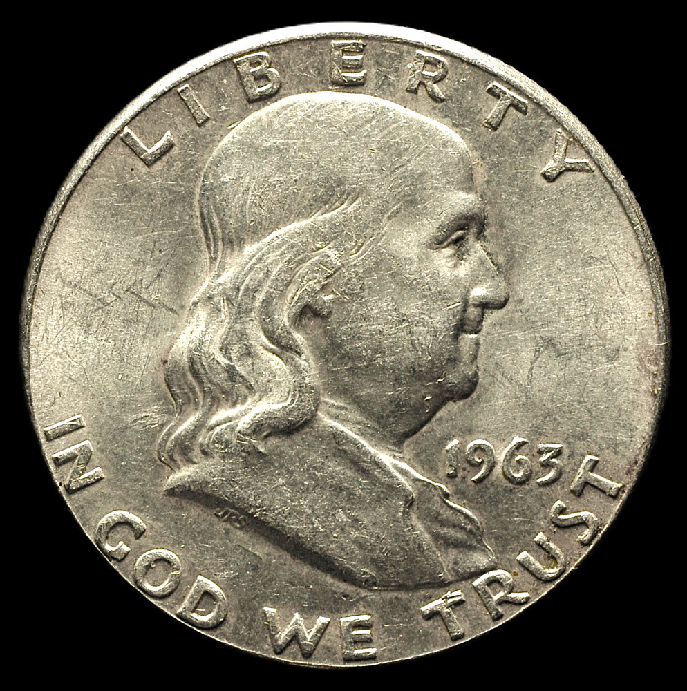 1963-P Franklin Half dollar: 90% silver, ungraded, limited circulation