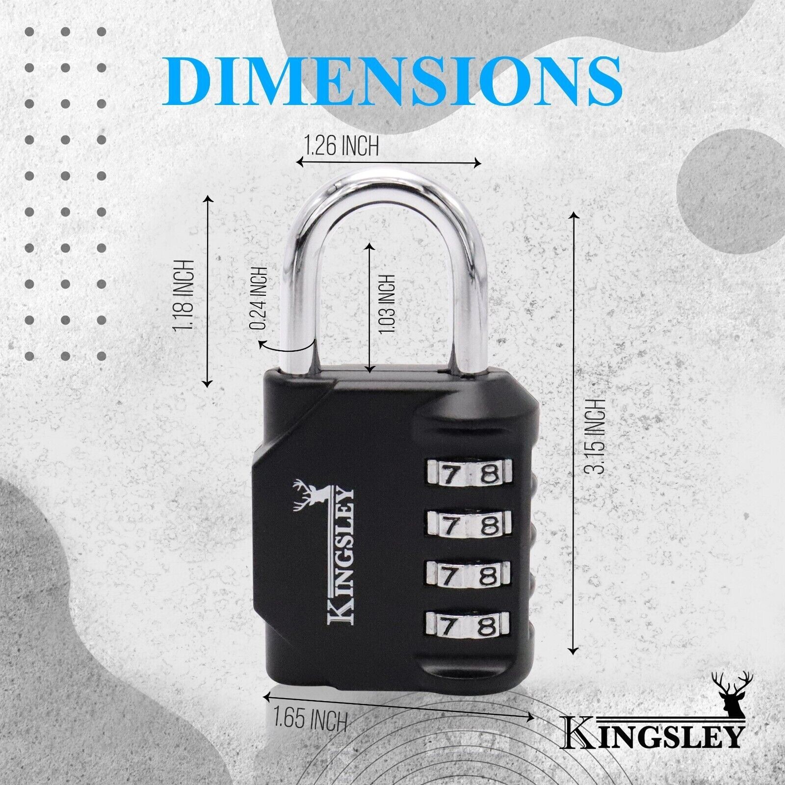 2 Pack 4 Digit Combination Padlock for School Gym Locker Weatherproof