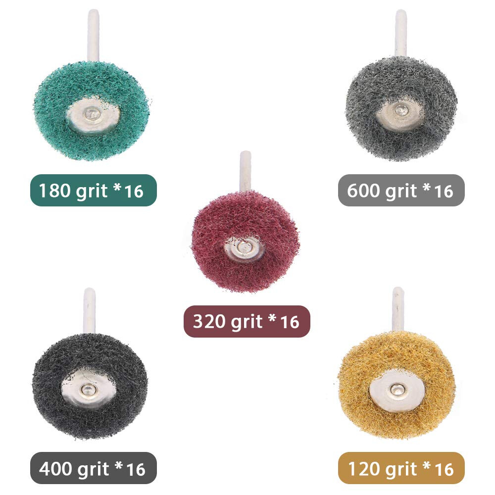 80PCS Abrasive Metal Polishing Buffing Wheel Burr Kit Set for Dremel Rotary Tool