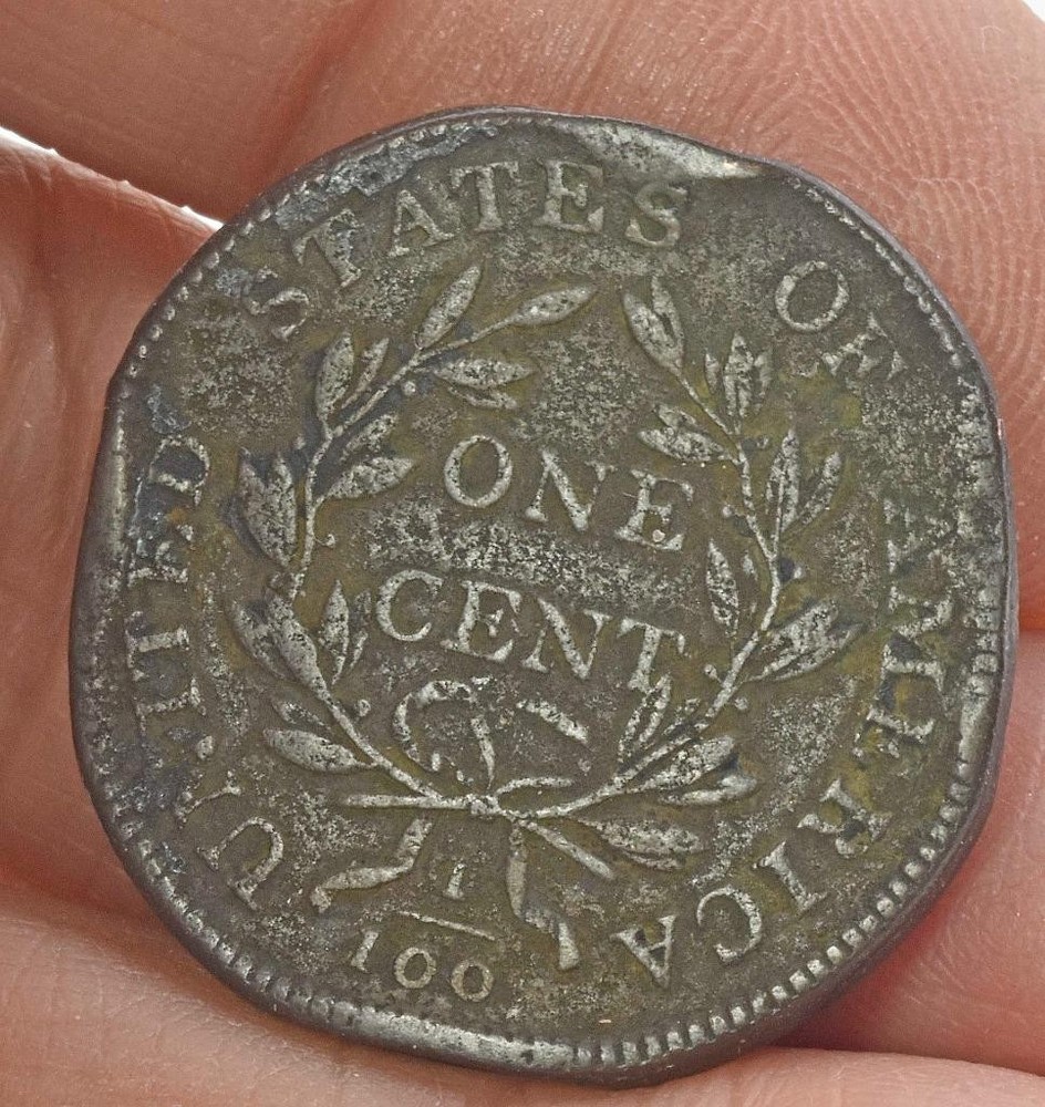RAW 1803 Draped Bust Large Cent bent edges but sharp easy to read details