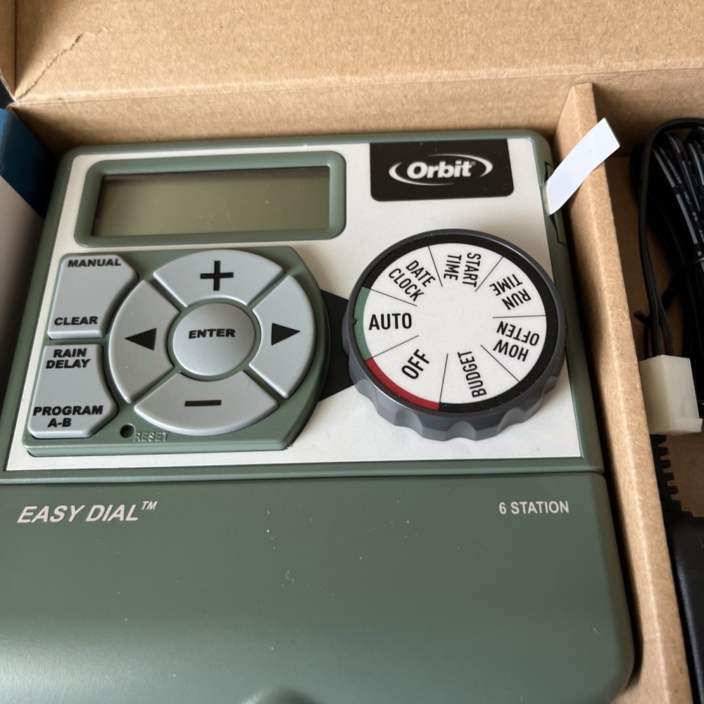 ORBIT 6 Station Sprinkler Control Center Easy Dial Lawn Program Timer 57596