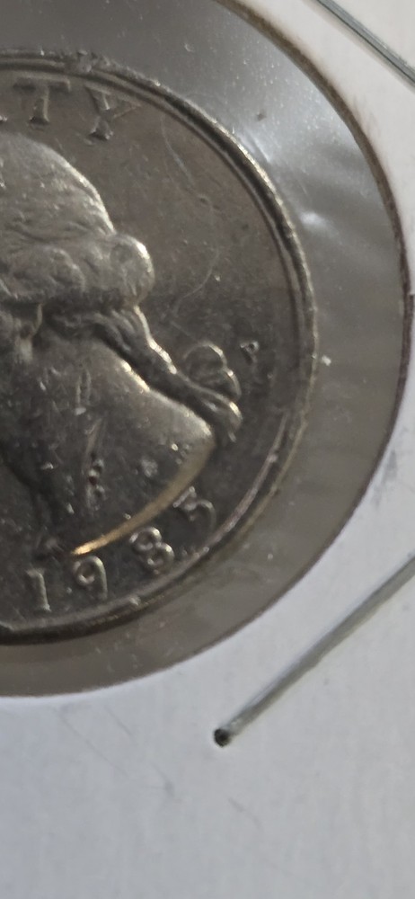 1985 P Quarter Error Struck Off Center
