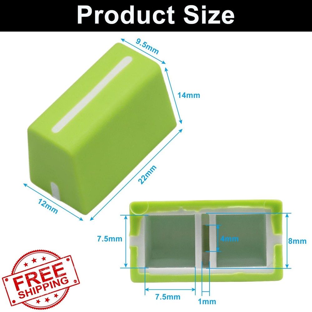 Murtenze 5pc Universal Green Fader Knobs for DJ Mixer