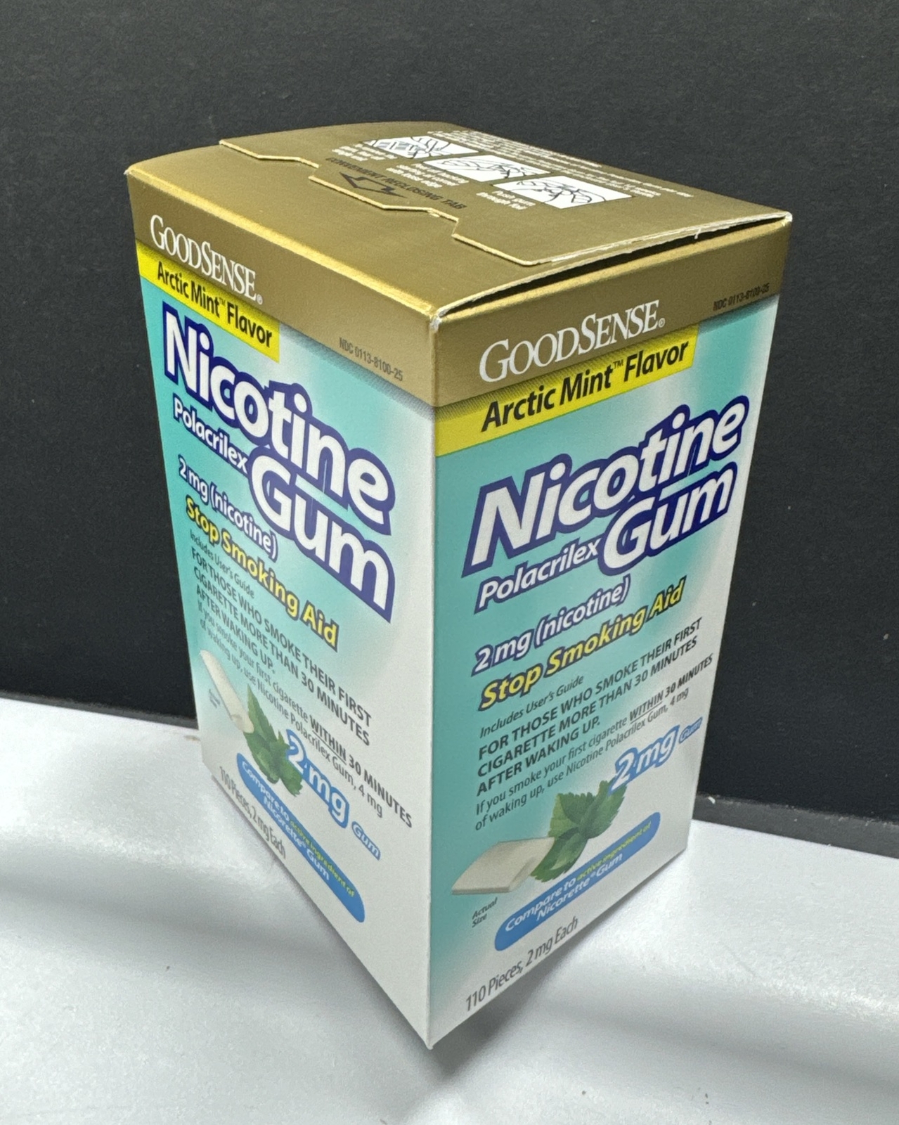 12x GoodSense Nicotine Gum•2mg•Arctic Mint (110ct x 12 = 1320 Total) • Exp.03/25