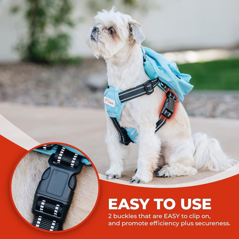Balbari Dog Backpack Harness (Sky Blue, Medium) (Sky Blue, Medium)