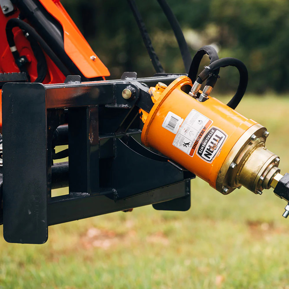 Titan Attachments Skid Steer Hydraulic Auger Attachment with 18" Auger Bit